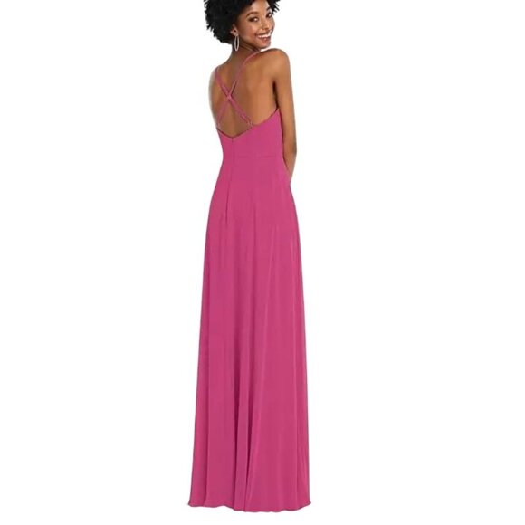 NEW After Six Faux‎ Wrap Criss Cross Back Maxi Dress Size 4 Tea Rose - Picture 3 of 15